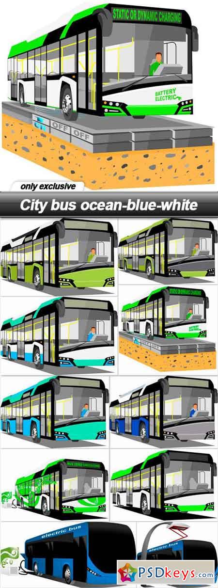 City bus ocean-blue-white - 10 EPS