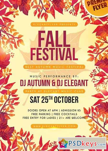 Fall Festival V7 Flyer PSD Template + Facebook Cover