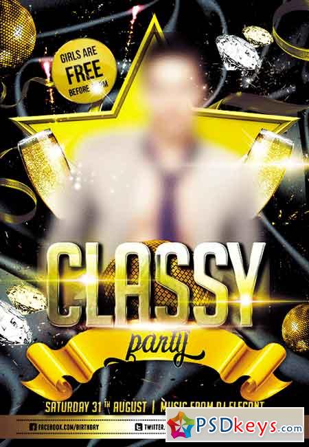 Classy Party Flyer PSD Template + Facebook Cover