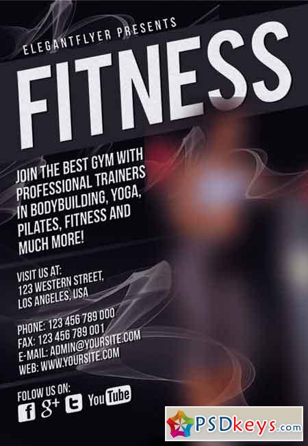 Fitness Gym Flyer PSD Template + Facebook Cover