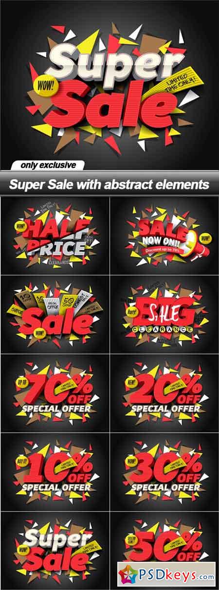 Super Sale with abstract elements - 10 EPS