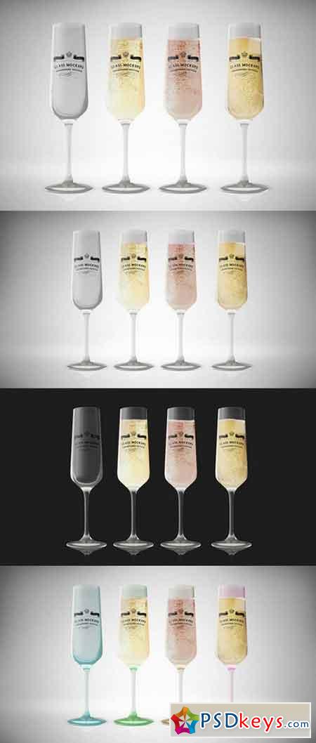 Glass Mockup - Champagne Glass 886618