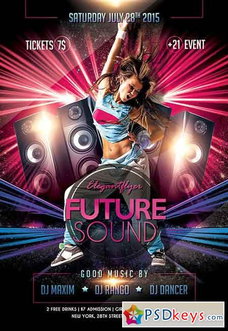 FUTURE SOUND Flyer PSD Template + Facebook Cover