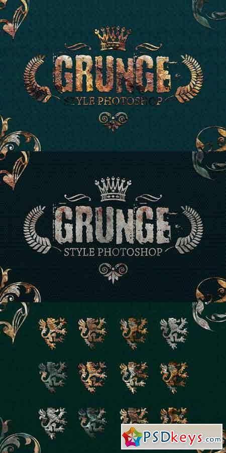 36 Grunge Style Photoshop V01 910431