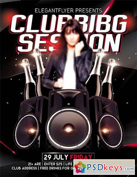Clubbing Session Flyer PSD Template + Facebook Cover