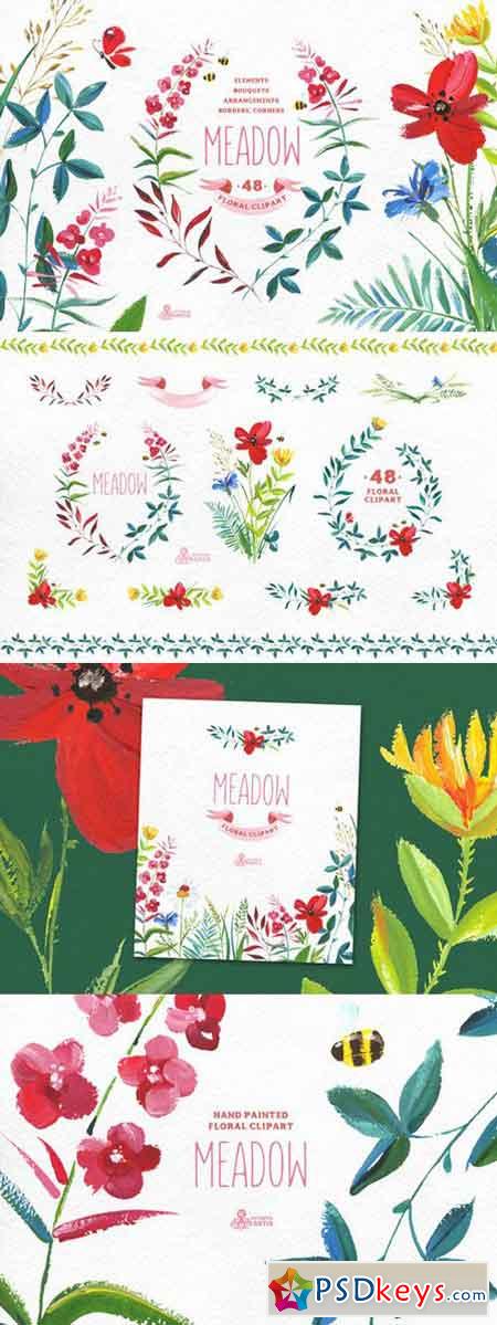 Meadow. Floral clipart 321205