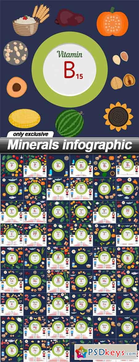 Minerals infographic - 54 EPS