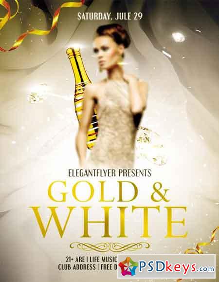 Gold & White Flyer PSD Template + Facebook Cover