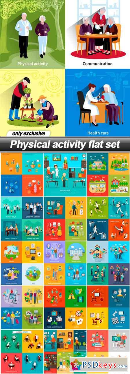 Physical activity flat set - 16 EPS