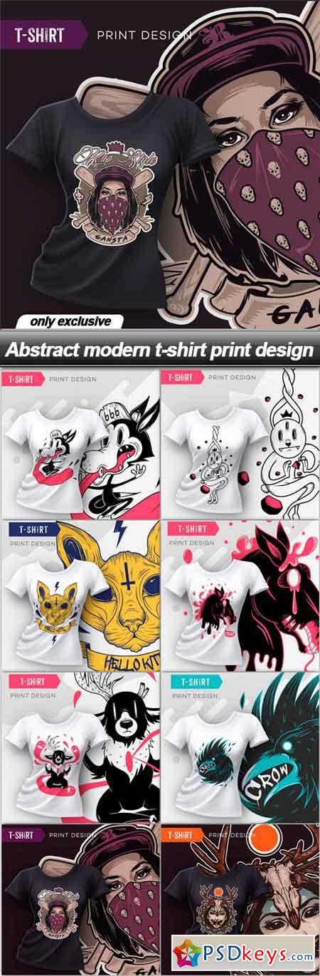 Abstract modern t-shirt print design - 8 EPS