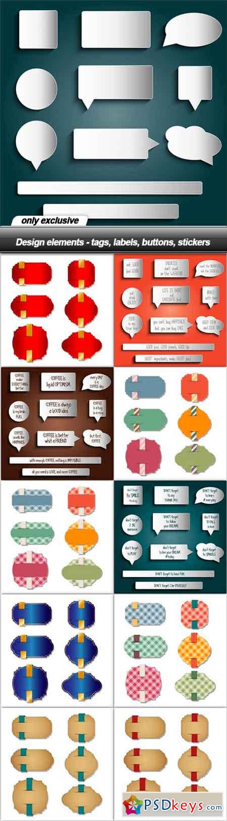 Design elements - tags, labels, buttons, stickers - 11 EPS