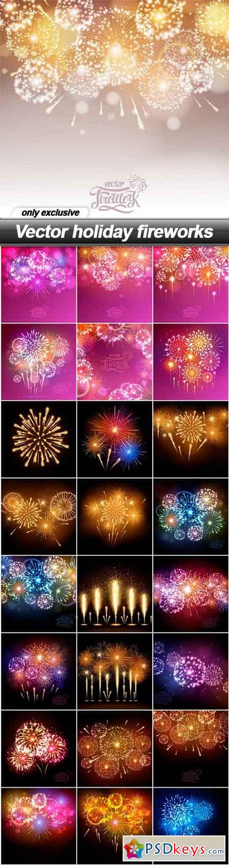 Vector holiday fireworks - 25 EPS