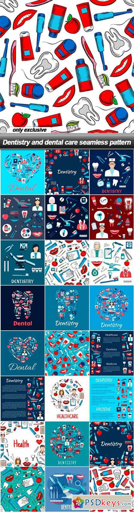 Dentistry and dental care seamless pattern - 25 EPS