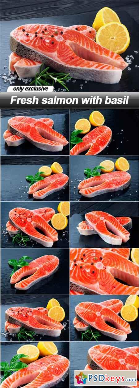 Fresh salmon with basil - 12 UHQ JPEG
