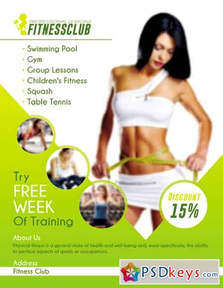 Fitness Design V02 Flyer PSD Template + Facebook Cover
