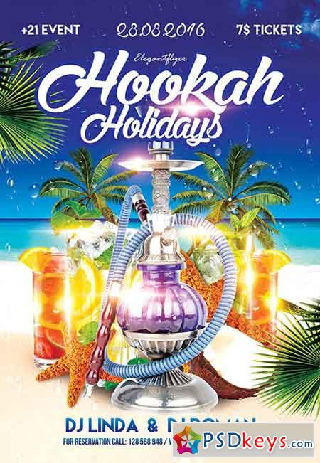 Hookah Holidays Flyer PSD Template + Facebook Cover