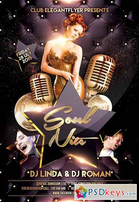 Soul Nite Flyer PSD Template + Facebook Cover