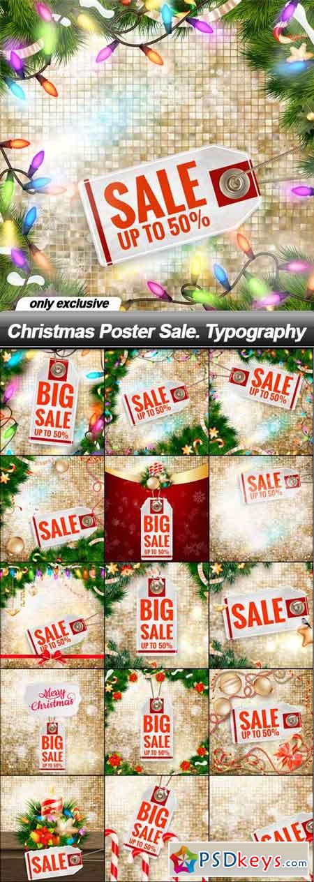 Christmas Poster Sale. Typography - 16 EPS