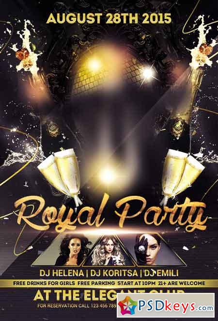 Royal Party Flyer PSD Template + Facebook Cover