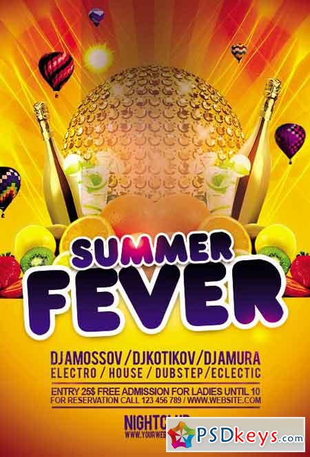 Summer Fever Flyer PSD Template + Facebook Cover
