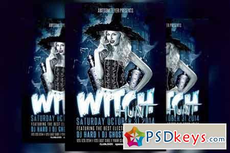 Witch Hunt Halloween Party Flyer 89897