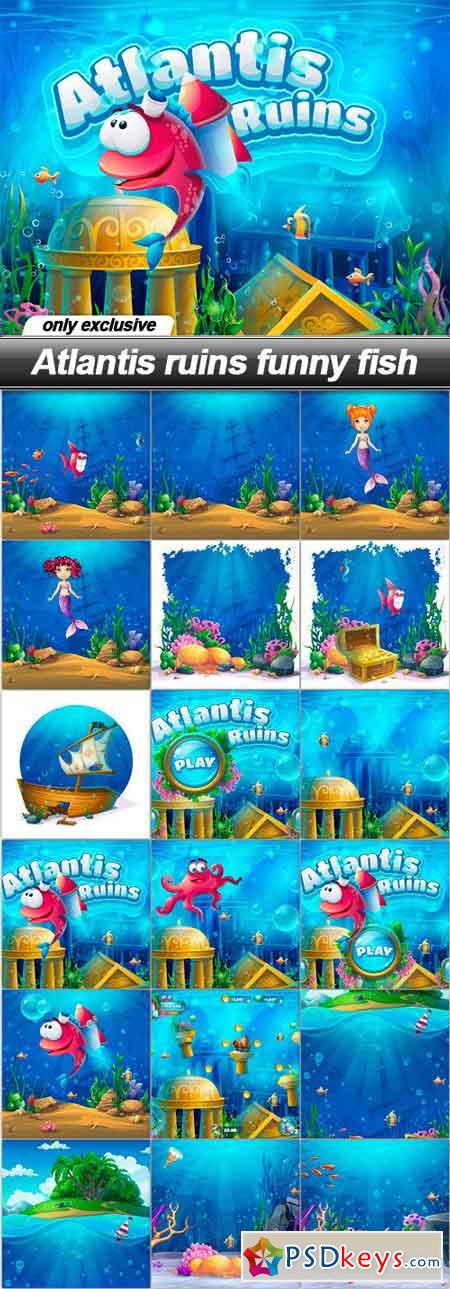 Atlantis ruins funny fish - 18 EPS