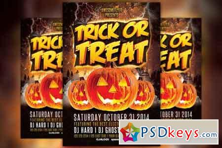 Trick or Treat Halloween Party Flyer 89893