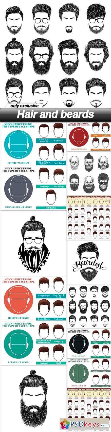 Hair and beards - 14 EPS