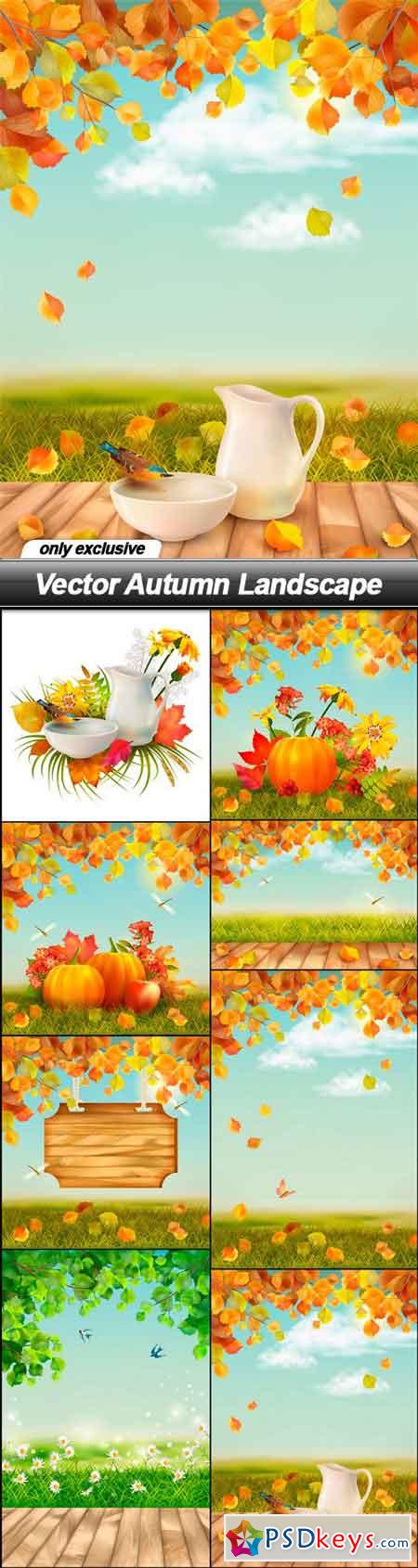 Vector Autumn Landscape - 8 EPS