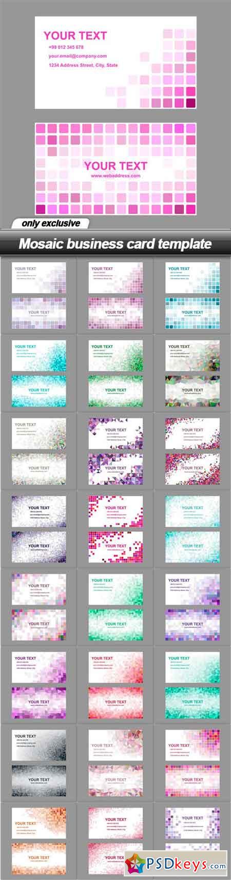 Mosaic business card template - 25 EPS