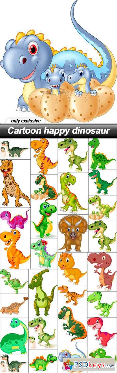 Cartoon happy dinosaur - 30 EPS