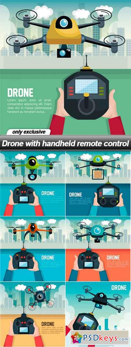 Drone with handheld remote control - 7 EPS