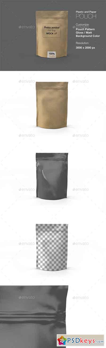 Plastic and Paper Pouch Bag Mockup 16090089
