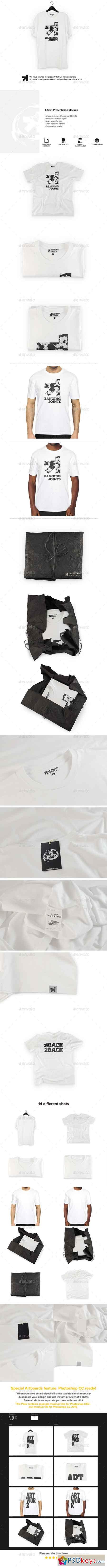 White T-Shirt Presentation Mockup 14023620