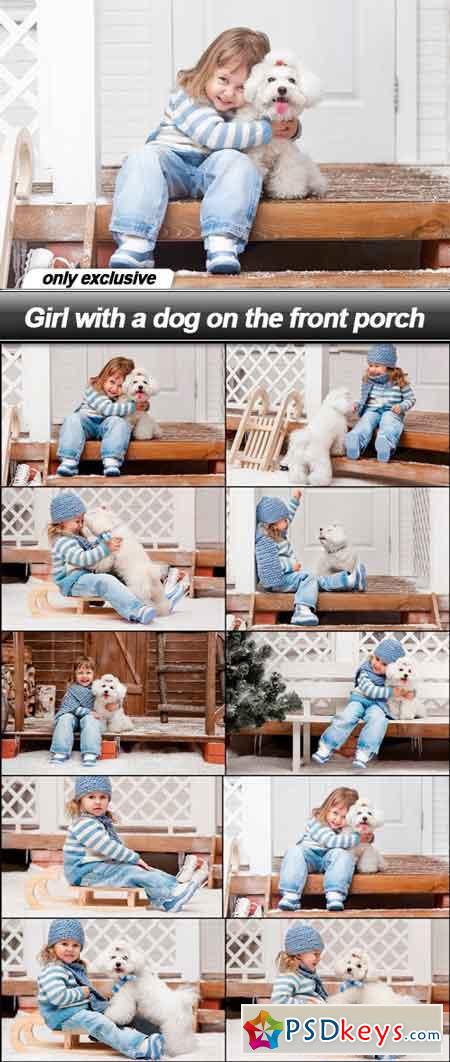 Girl with a dog on the front porch - 10 UHQ JPEG