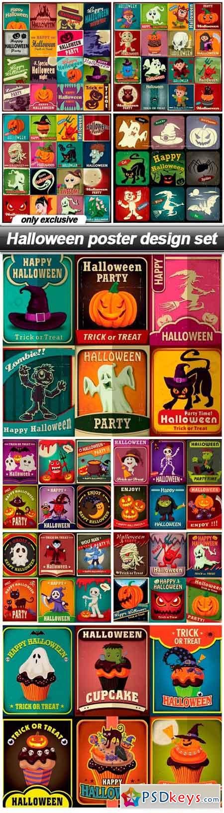 Halloween poster design set - 10 EPS