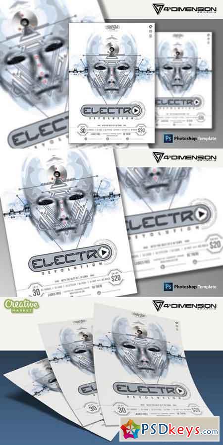 Electro Revolution Flyer Template 923522