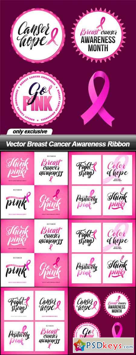 Vector Breast Cancer Awareness Ribbon - 6 EPS