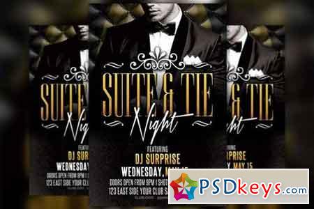 Suite and Tie Party Flyer Template 249801