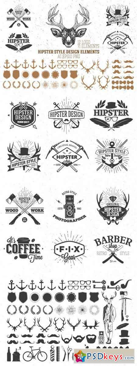 Hipster style design elements 936471