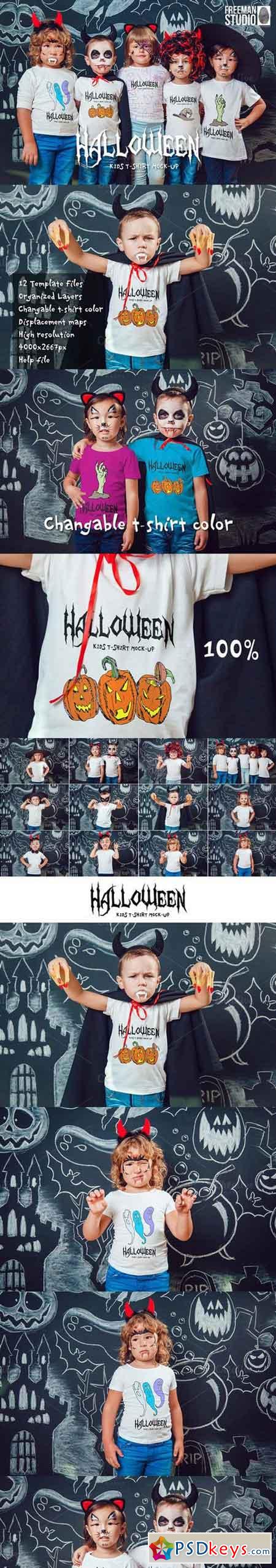 Halloween Kids T-Shirt Mock-Up 903144