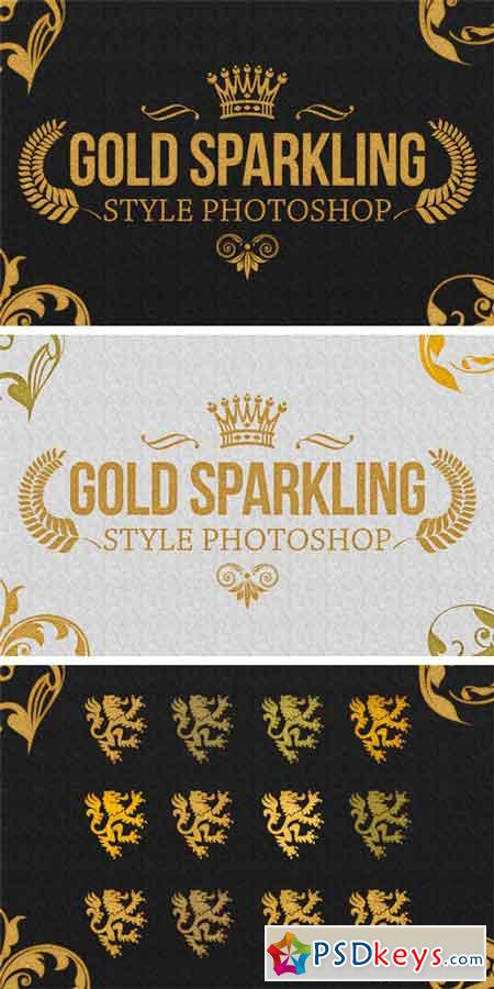 36 Gold Sparkling Style Photoshop 928860