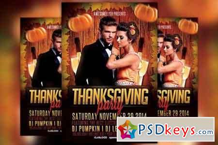 Thanksgiving Party Flyer Template 313851