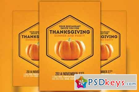 Minimal Thanksgiving Flyer Template 105952