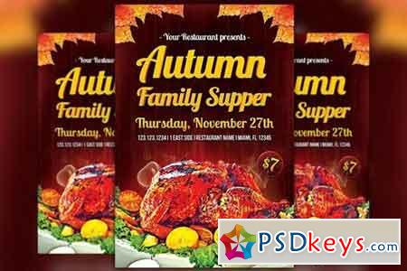 Autumn Family Supper Flyer Template 307874