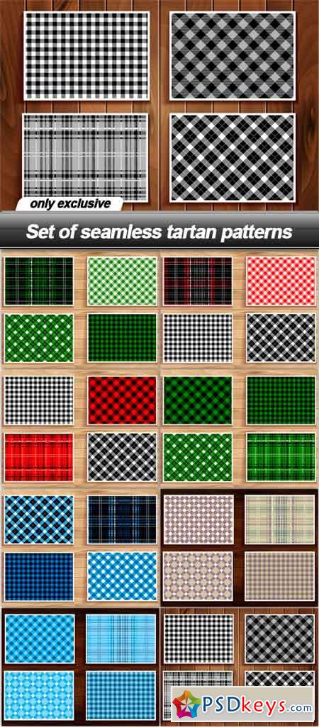 Set of seamless tartan patterns - 8 EPS