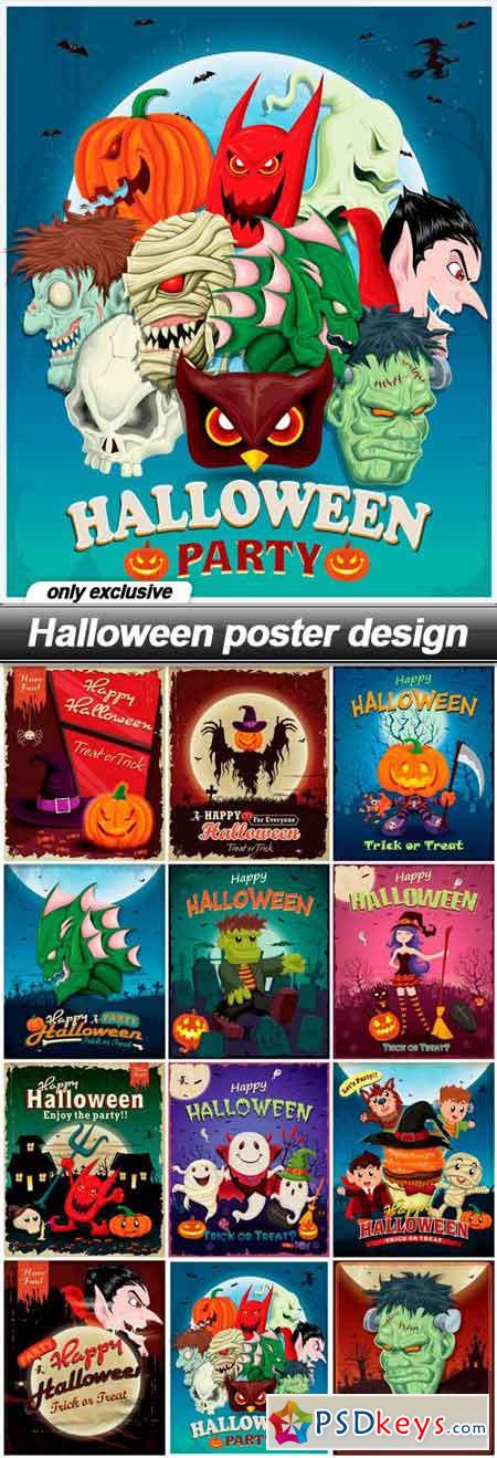Halloween poster design - 12 EPS