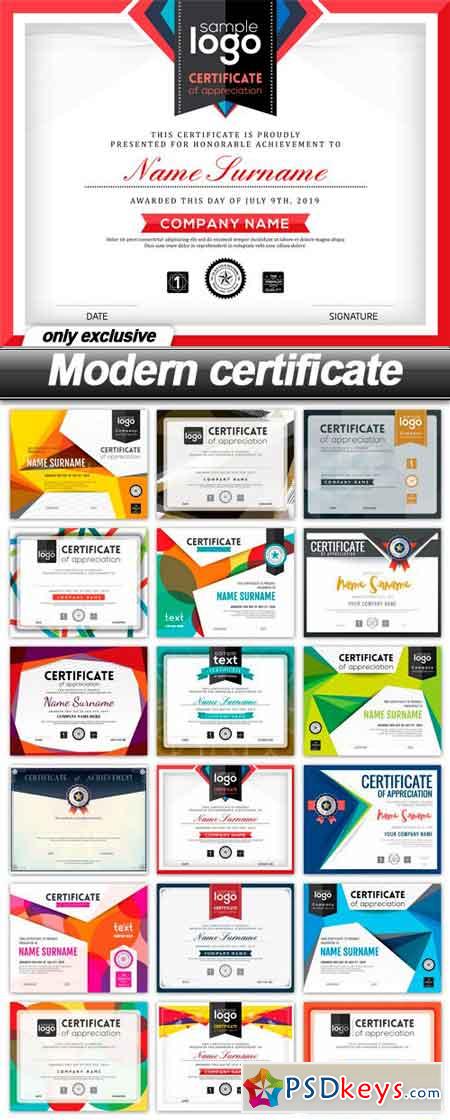 Modern certificate - 18 EPS