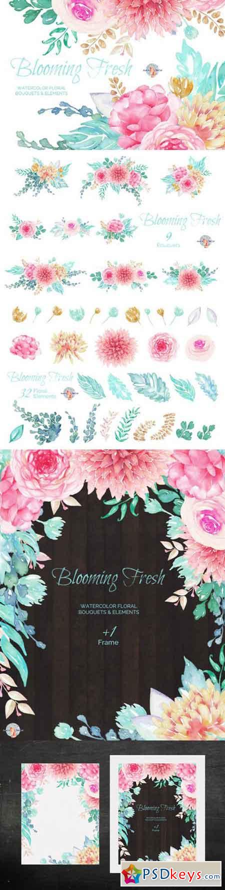 Blooming Fresh Watercolor Clipart 450143