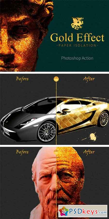 Gold Paper Photoshop Action 916673